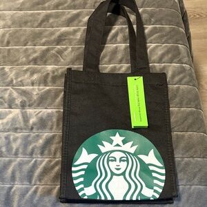 Starbucks Black Tote with Green Logo and Tag